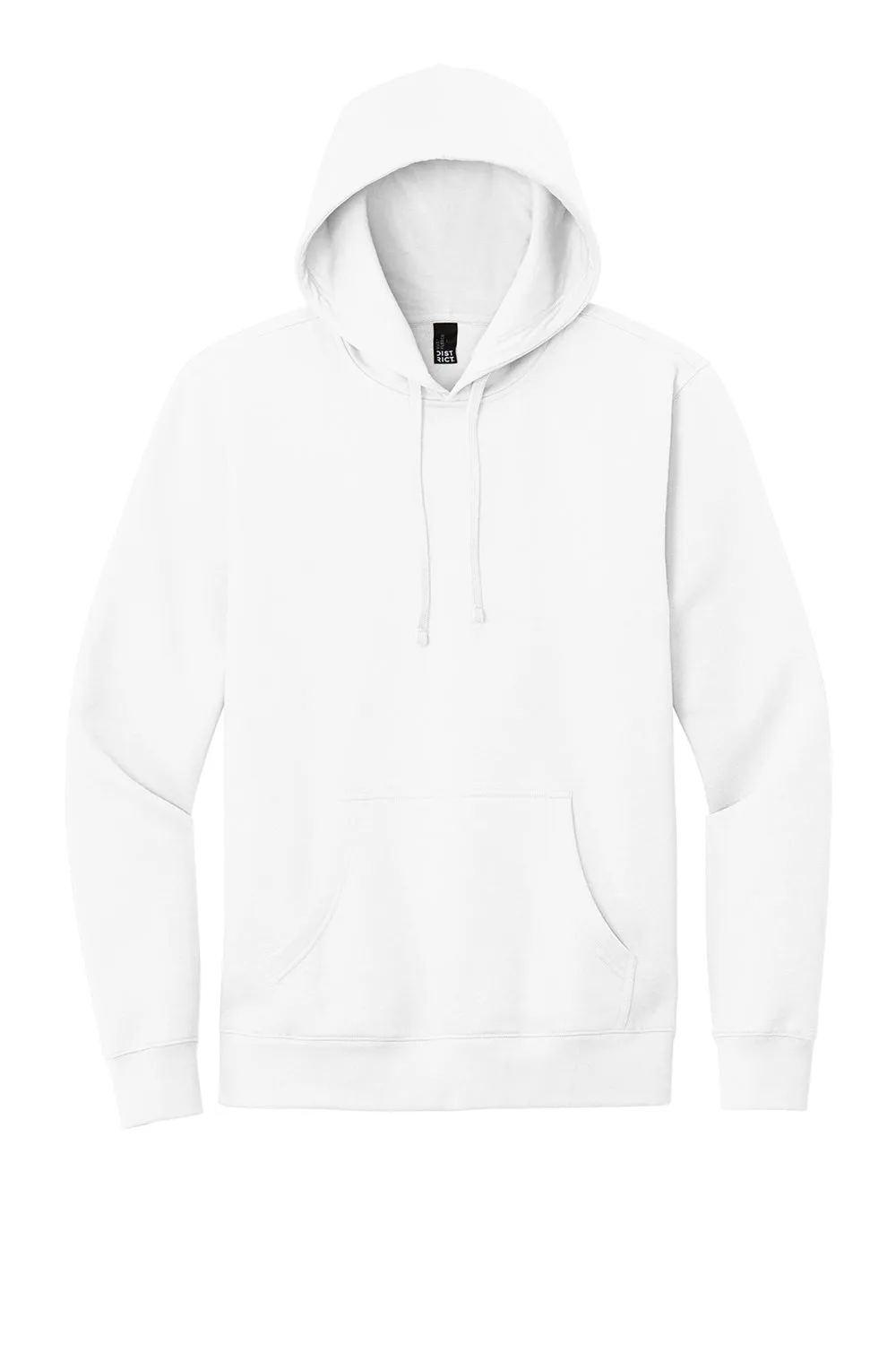 District Mens Very Important Fleece Hooded Sweatshirt Hoodie w/ Pouch Pocket - White