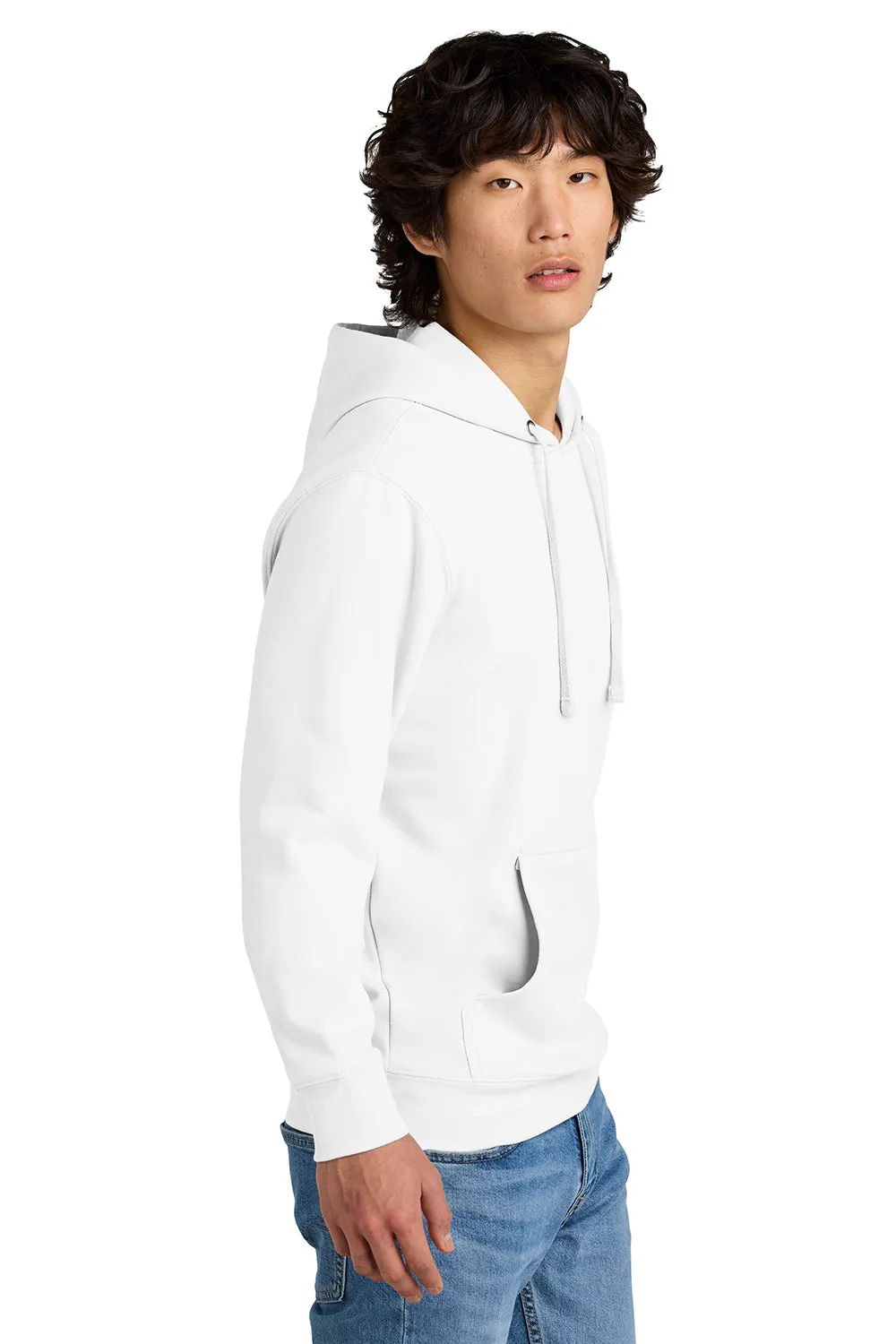 District Mens Very Important Fleece Hooded Sweatshirt Hoodie w/ Pouch Pocket - White