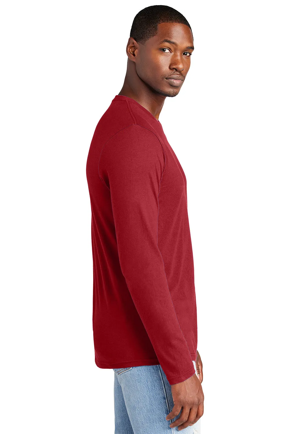 District Mens Very Important Long Sleeve Crewneck T-Shirt - Classic Red