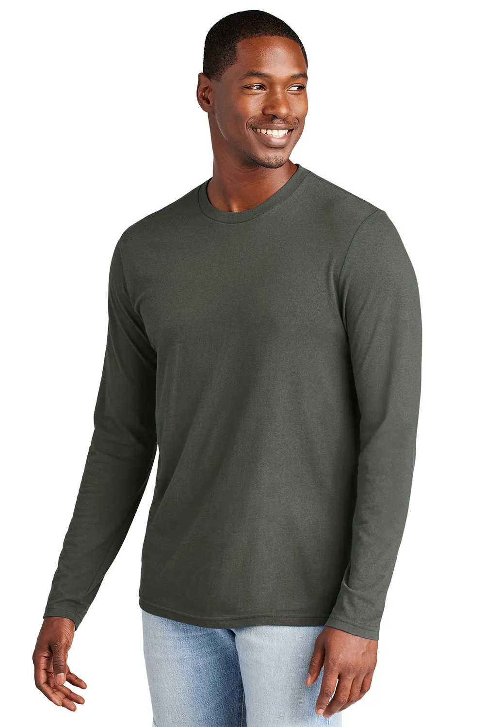 District Mens Very Important Long Sleeve Crewneck T-Shirt - Deepest Grey