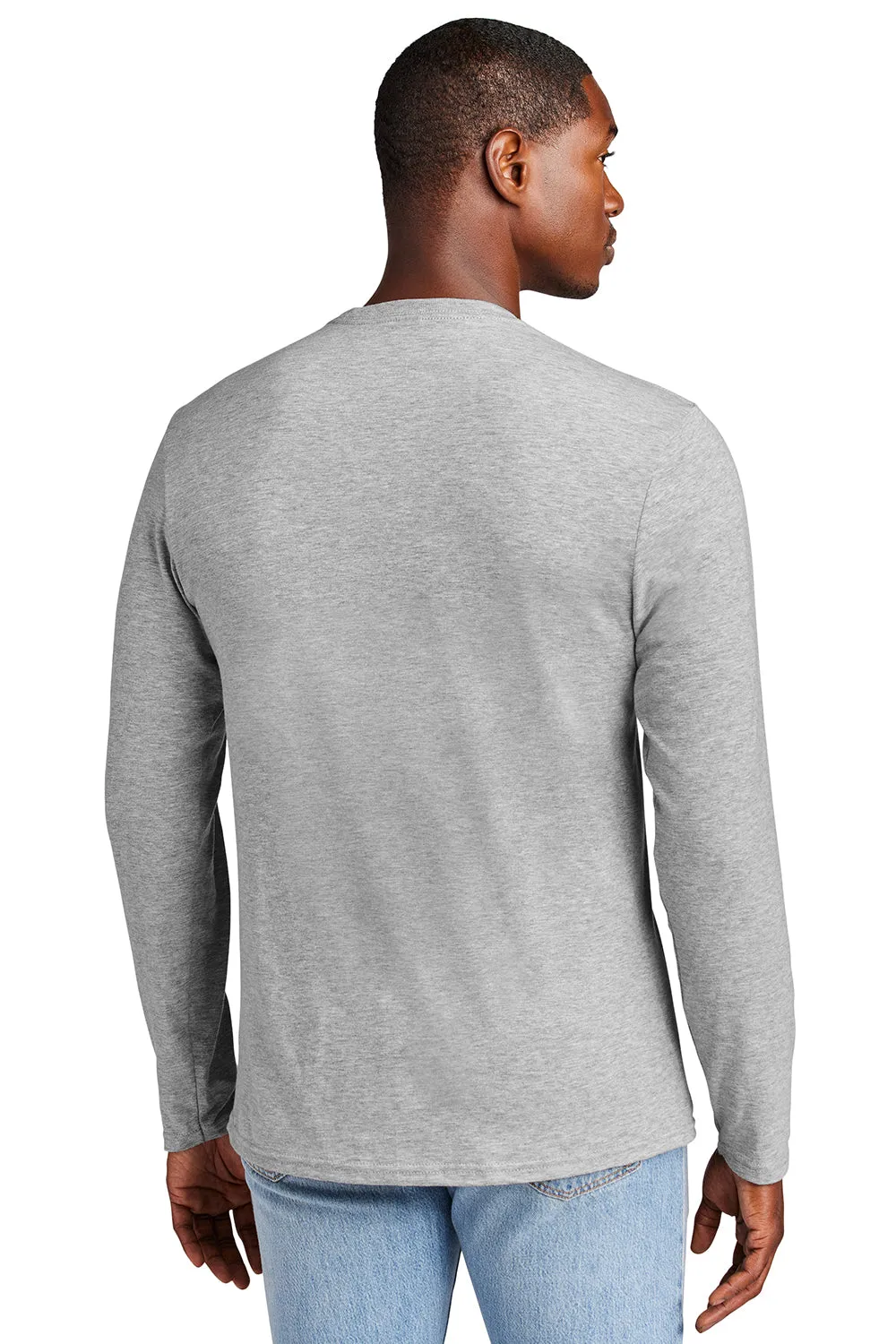 District Mens Very Important Long Sleeve Crewneck T-Shirt - Heather Light Grey