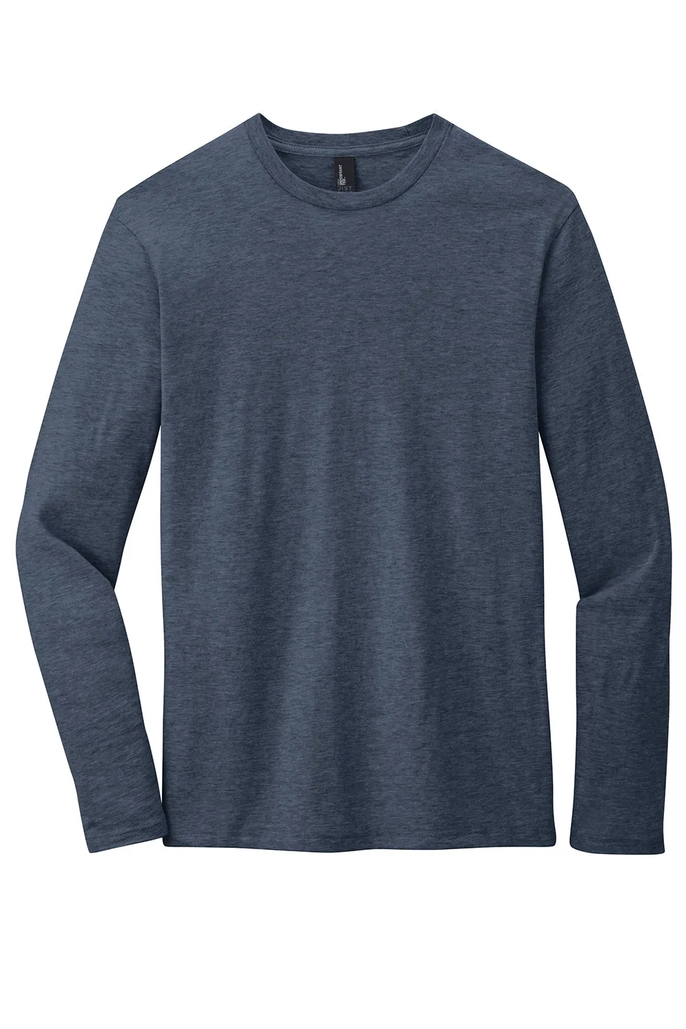 District Mens Very Important Long Sleeve Crewneck T-Shirt - Heather Navy Blue