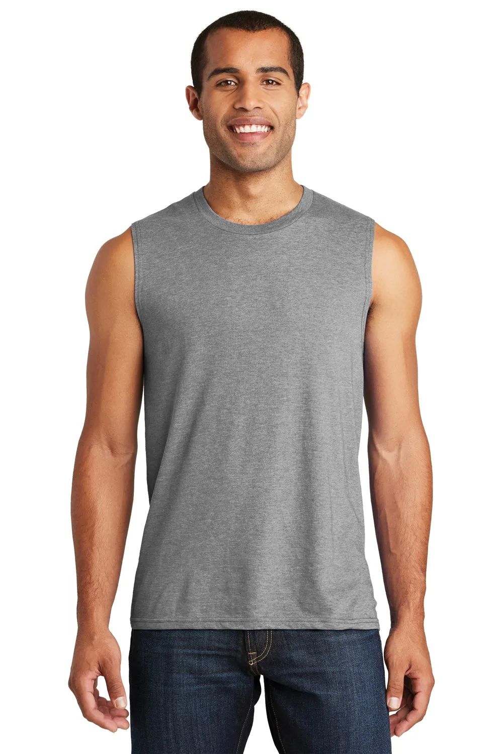 District Mens Very Important Muscle Tank Top - Grey Frost