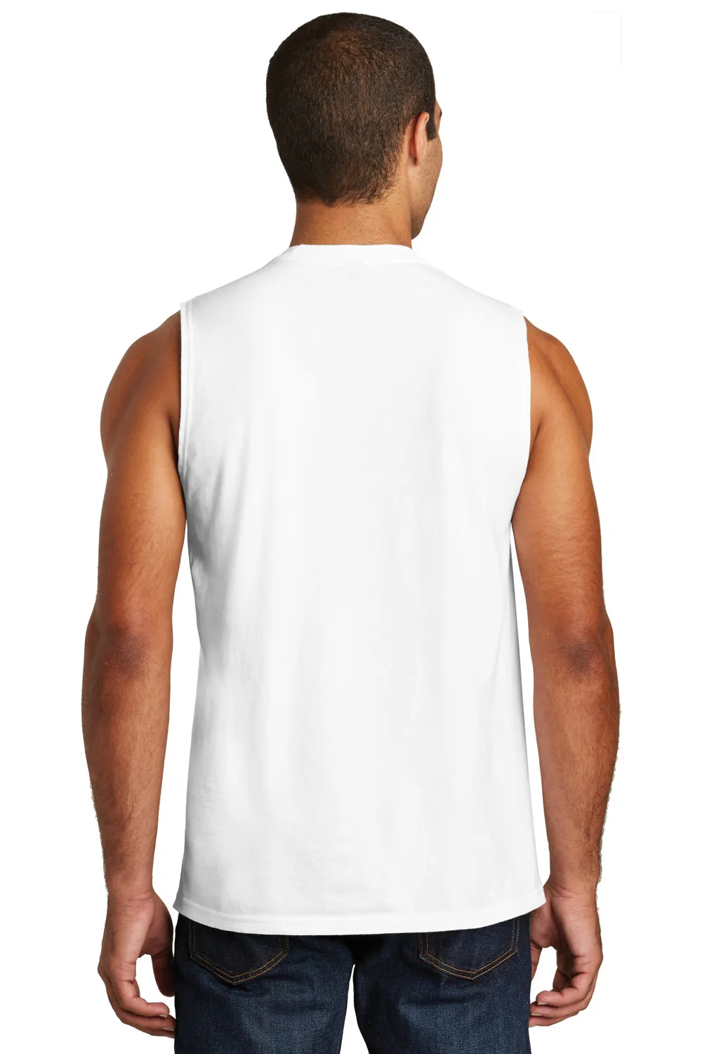 District Mens Very Important Muscle Tank Top - White - Closeout