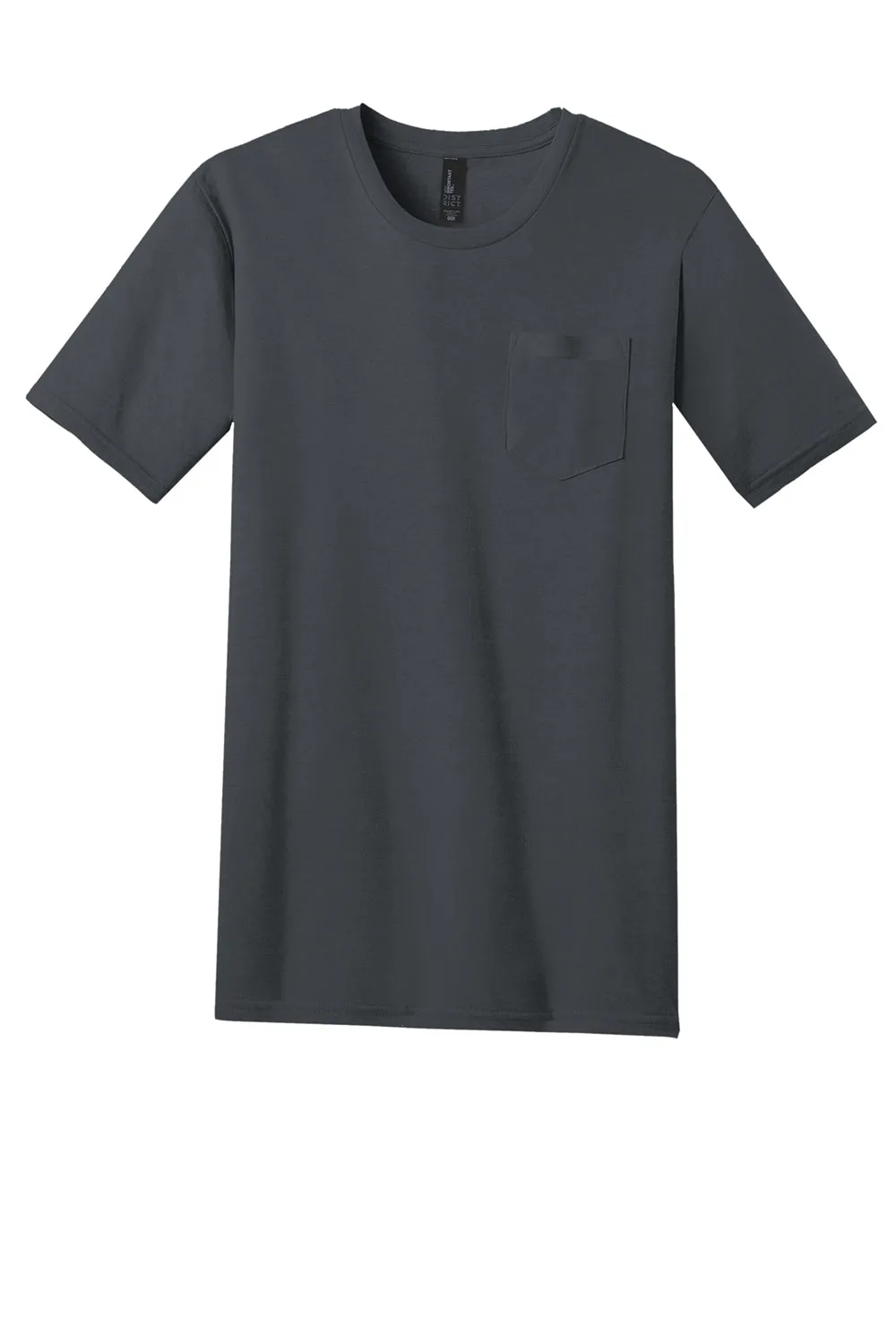 District Mens Very Important Short Sleeve Crewneck T-Shirt w/ Pocket - Charcoal Grey