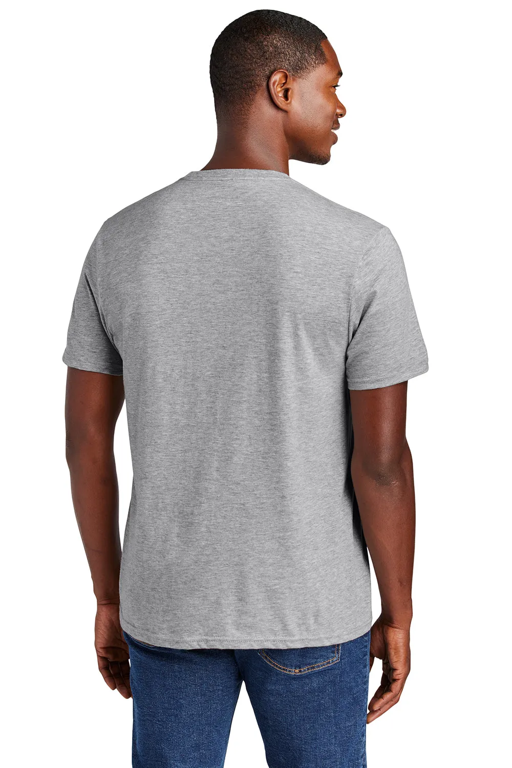 District Mens Very Important Short Sleeve Crewneck T-Shirt w/ Pocket - Heather Light Grey