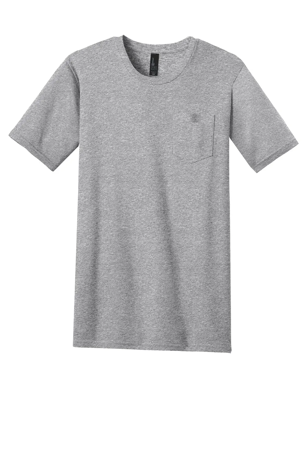 District Mens Very Important Short Sleeve Crewneck T-Shirt w/ Pocket - Heather Light Grey