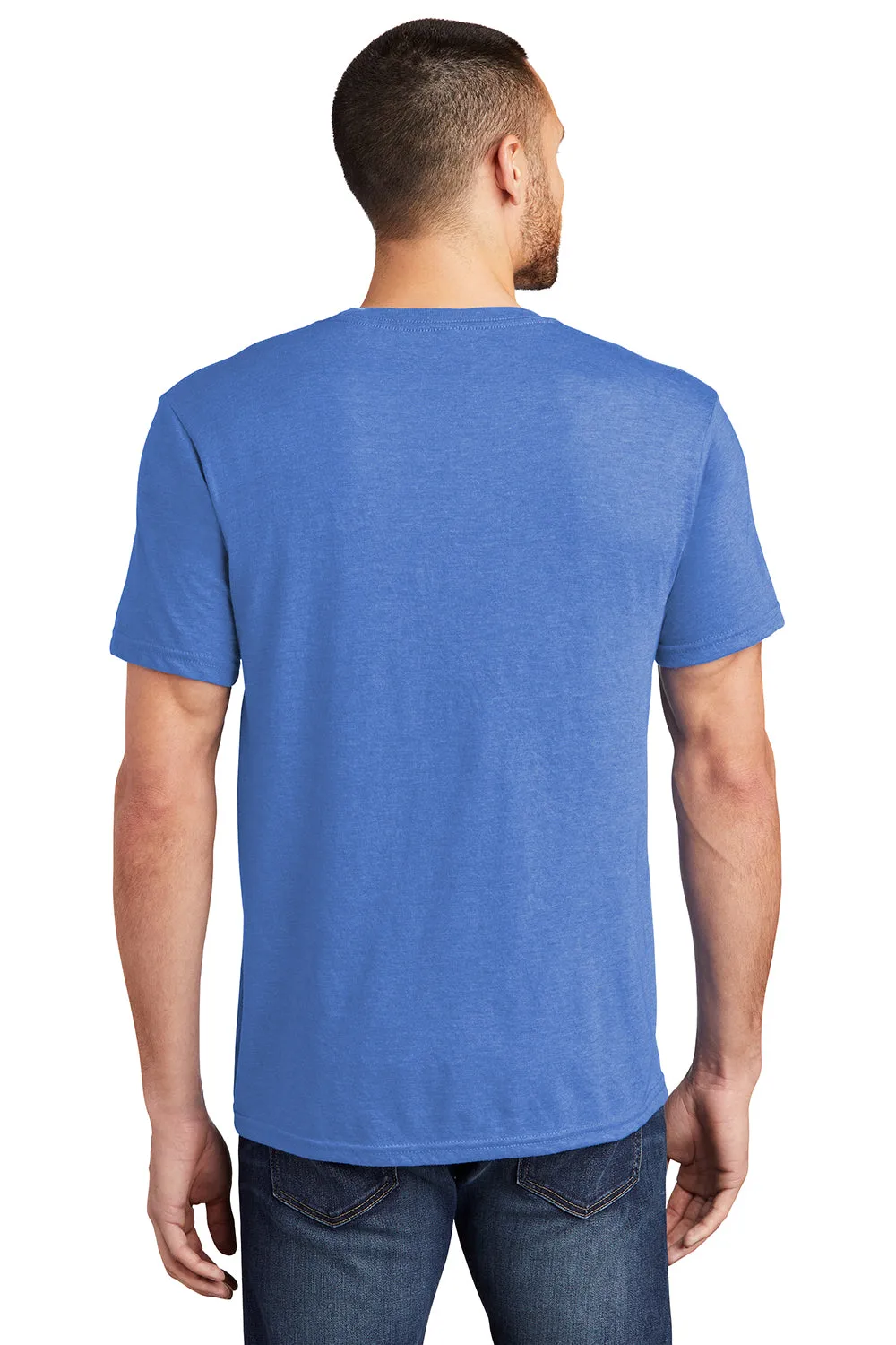 District Mens Very Important Short Sleeve Crewneck T-Shirt w/ Pocket - Heather Royal Blue
