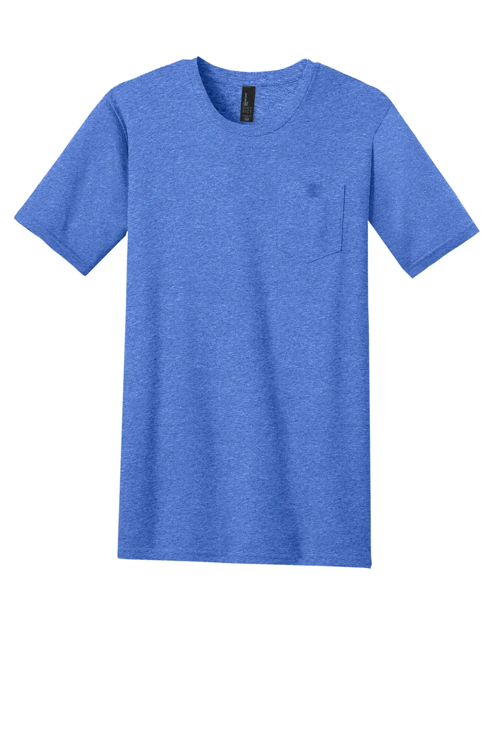 District Mens Very Important Short Sleeve Crewneck T-Shirt w/ Pocket - Heather Royal Blue