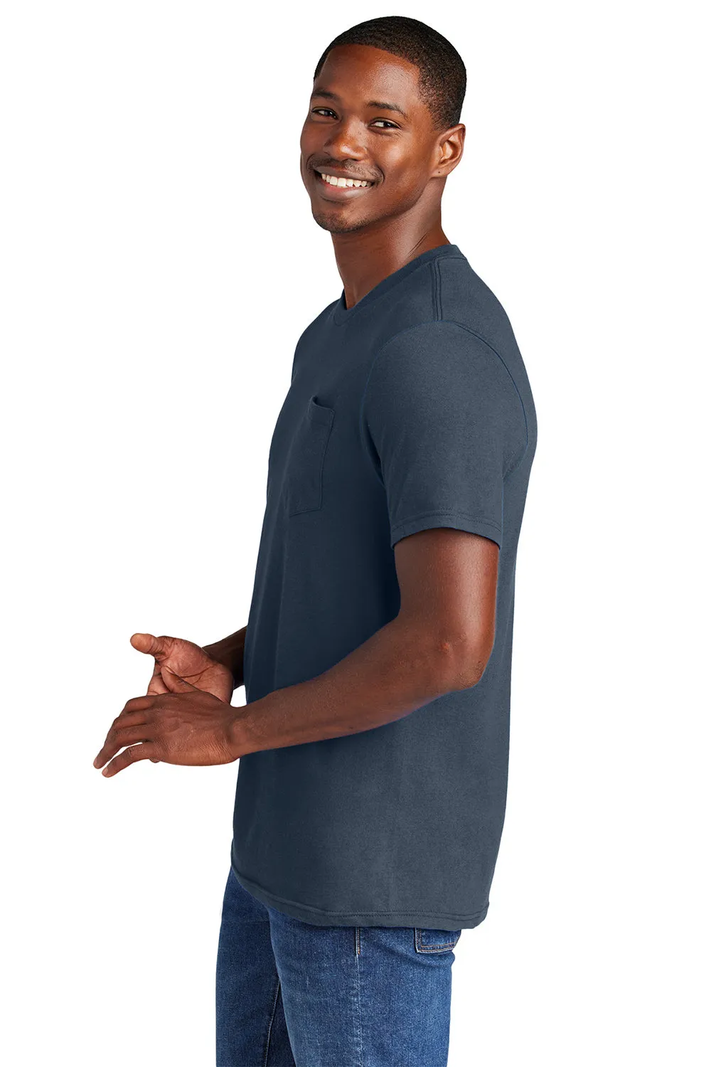 District Mens Very Important Short Sleeve Crewneck T-Shirt w/ Pocket - New Navy Blue