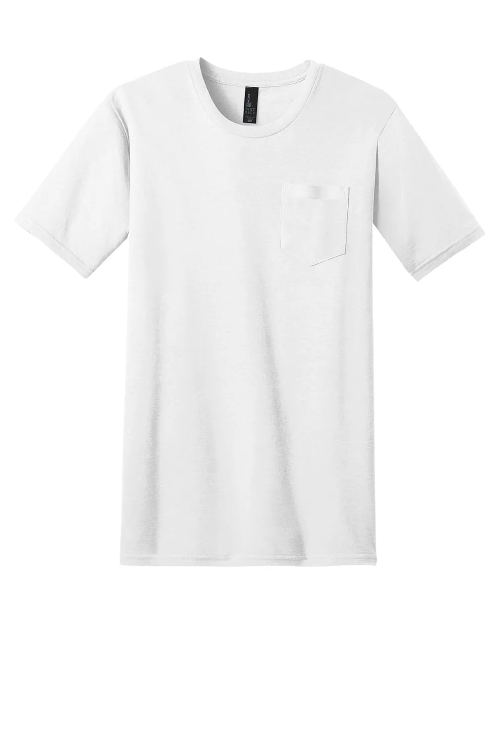 District Mens Very Important Short Sleeve Crewneck T-Shirt w/ Pocket - White