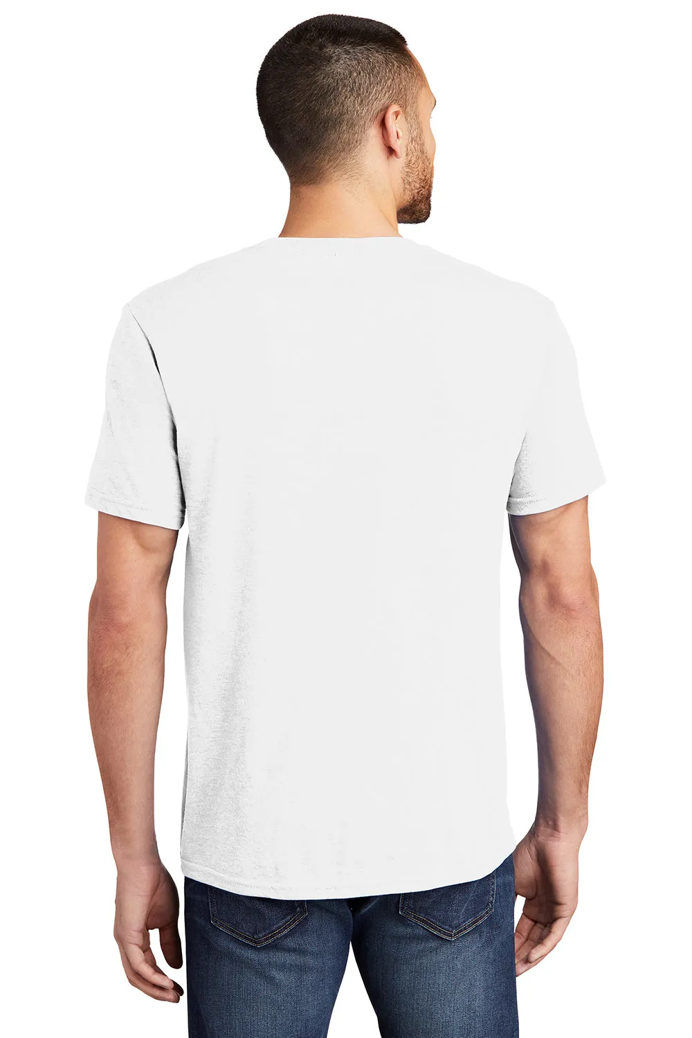 District Mens Very Important Short Sleeve Crewneck T-Shirt w/ Pocket - White