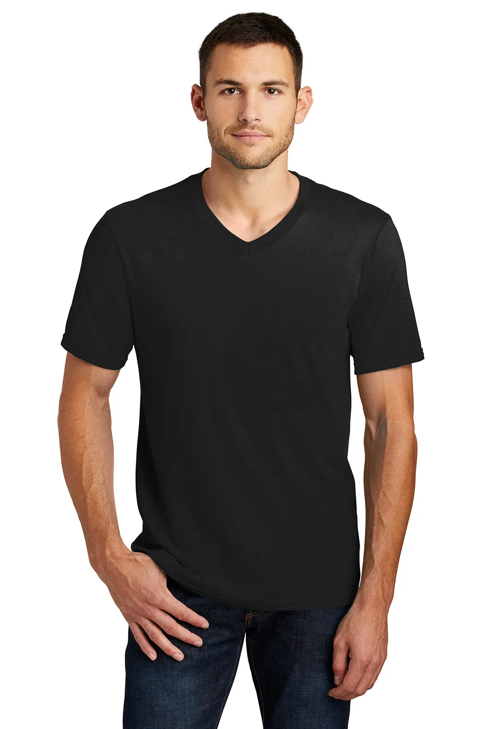 District Mens Very Important Short Sleeve V-Neck T-Shirt - Black