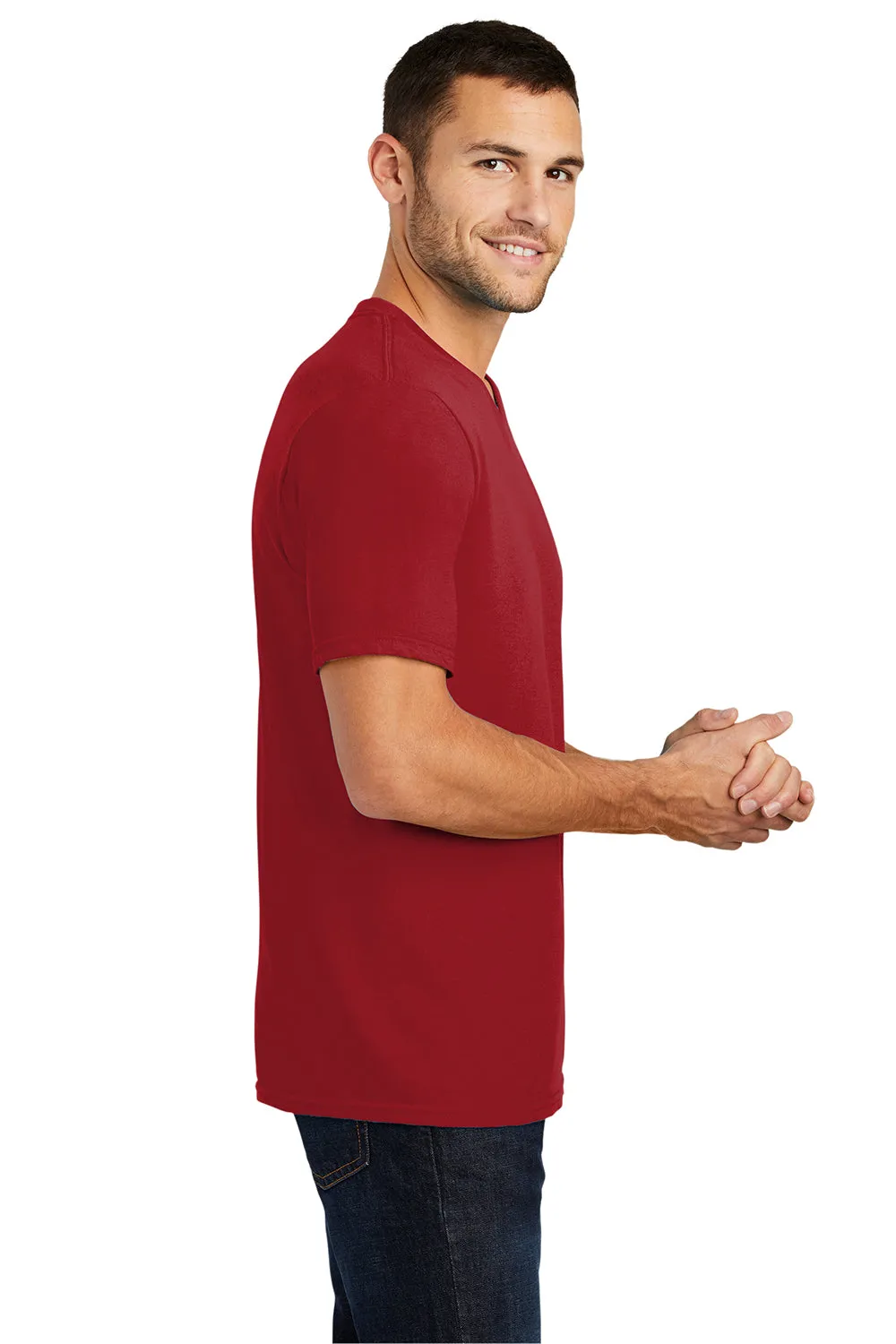 District Mens Very Important Short Sleeve V-Neck T-Shirt - Classic Red - Closeout