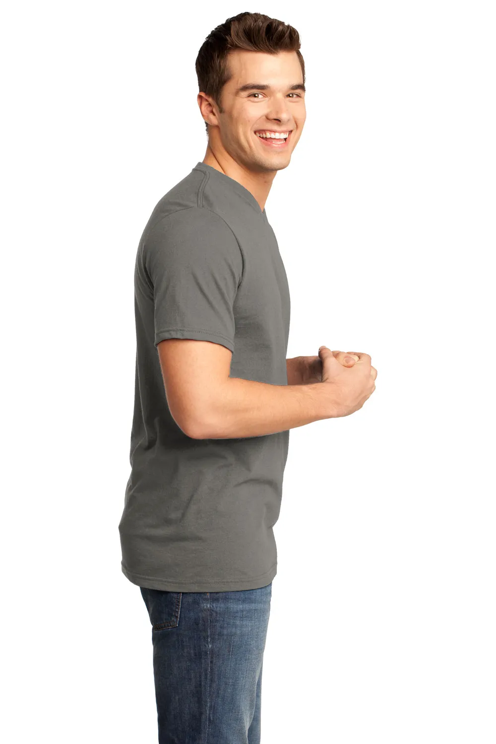 District Mens Very Important Short Sleeve V-Neck T-Shirt - Grey - Closeout