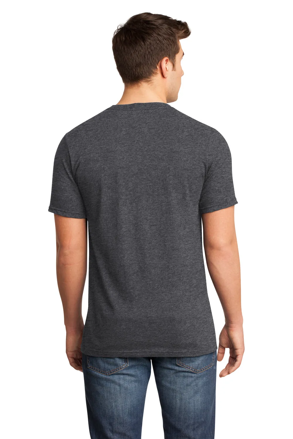 District Mens Very Important Short Sleeve V-Neck T-Shirt - Heather Charcoal Grey