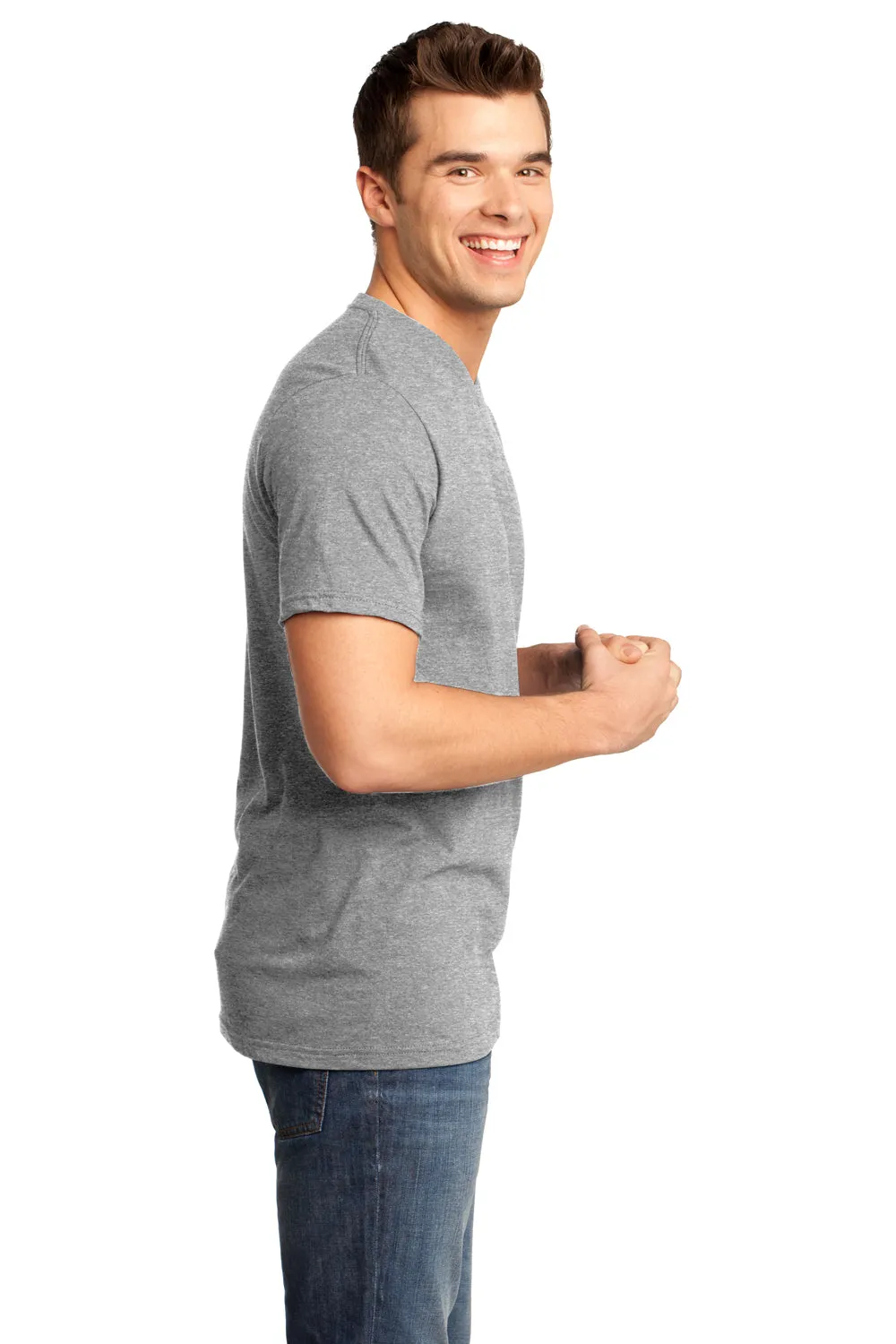 District Mens Very Important Short Sleeve V-Neck T-Shirt - Heather Light Grey