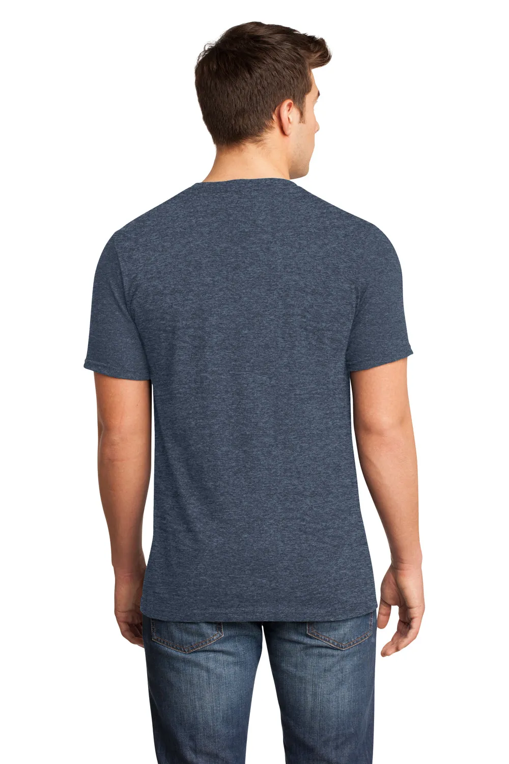 District Mens Very Important Short Sleeve V-Neck T-Shirt - Heather Navy Blue