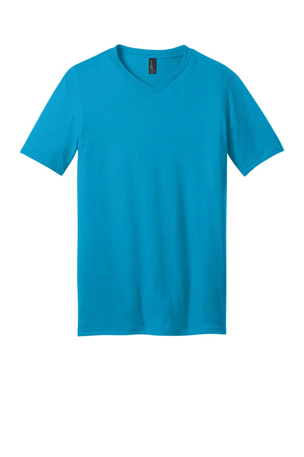 District Mens Very Important Short Sleeve V-Neck T-Shirt - Light Turquoise Blue - Closeout