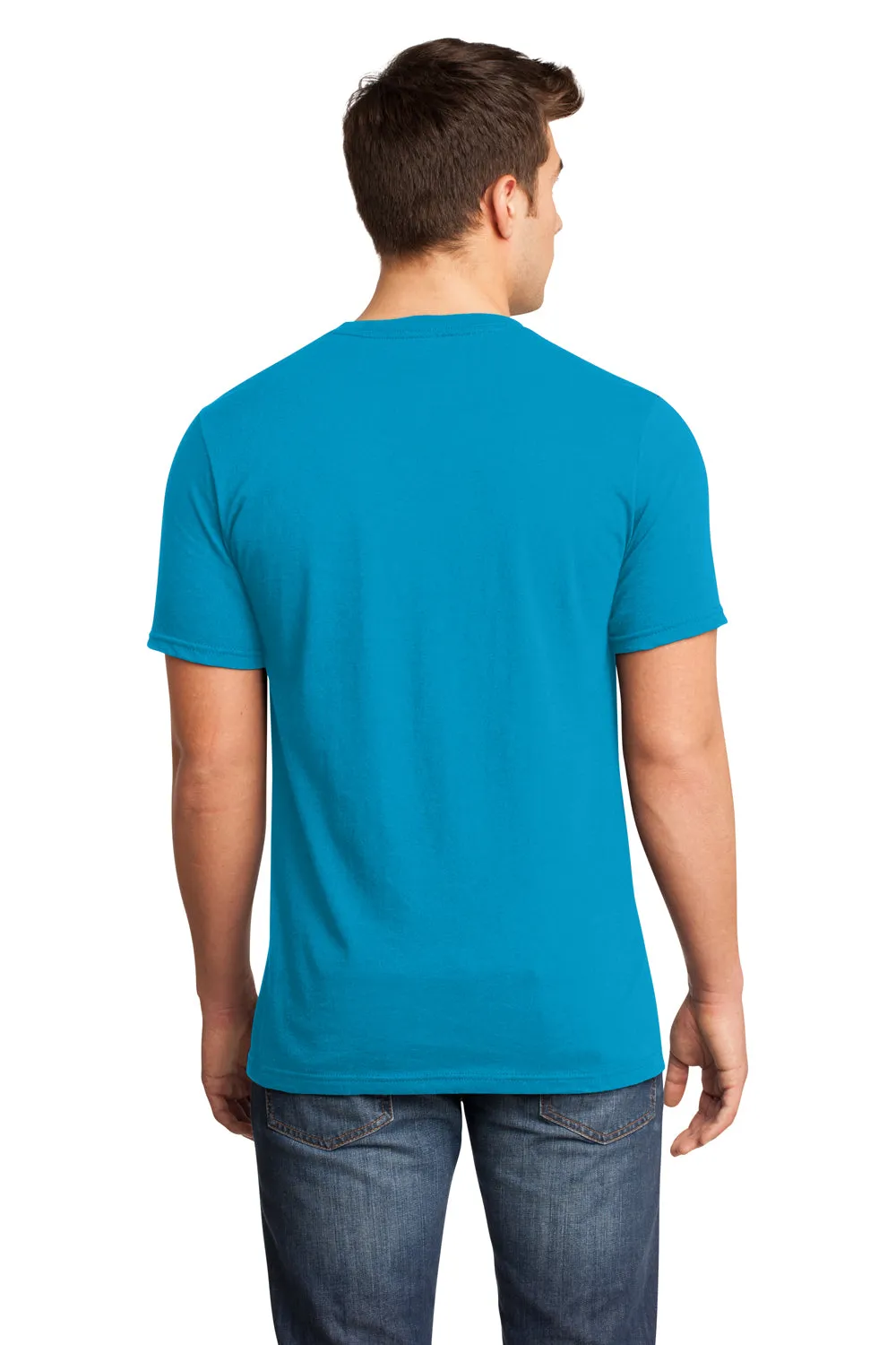 District Mens Very Important Short Sleeve V-Neck T-Shirt - Light Turquoise Blue - Closeout