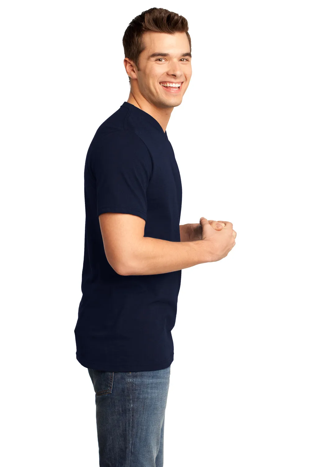 District Mens Very Important Short Sleeve V-Neck T-Shirt - New Navy Blue