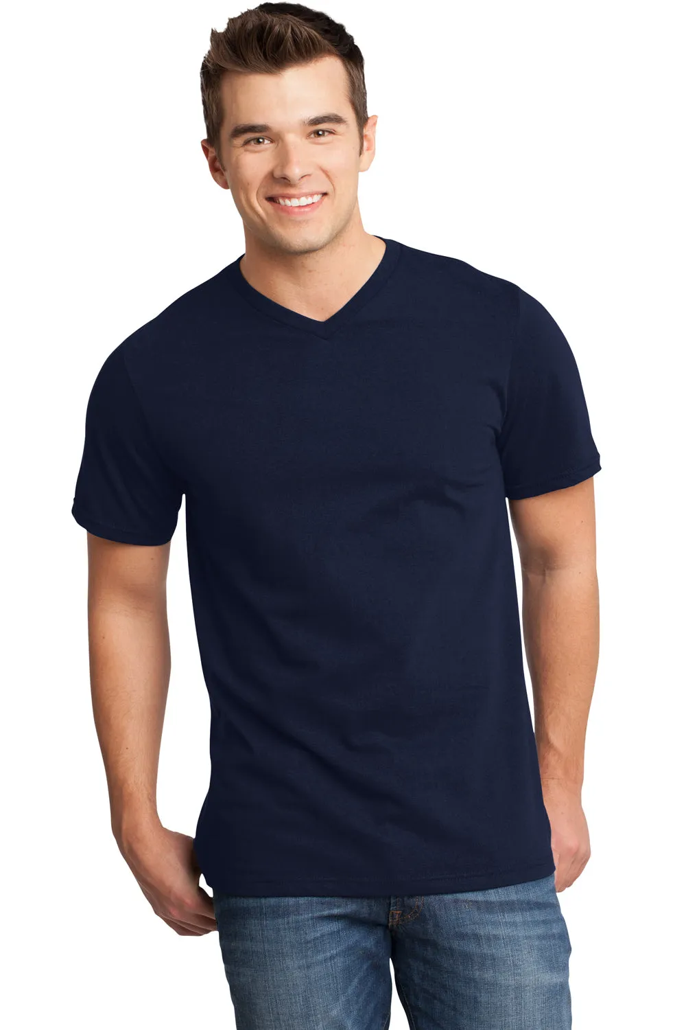 District Mens Very Important Short Sleeve V-Neck T-Shirt - New Navy Blue