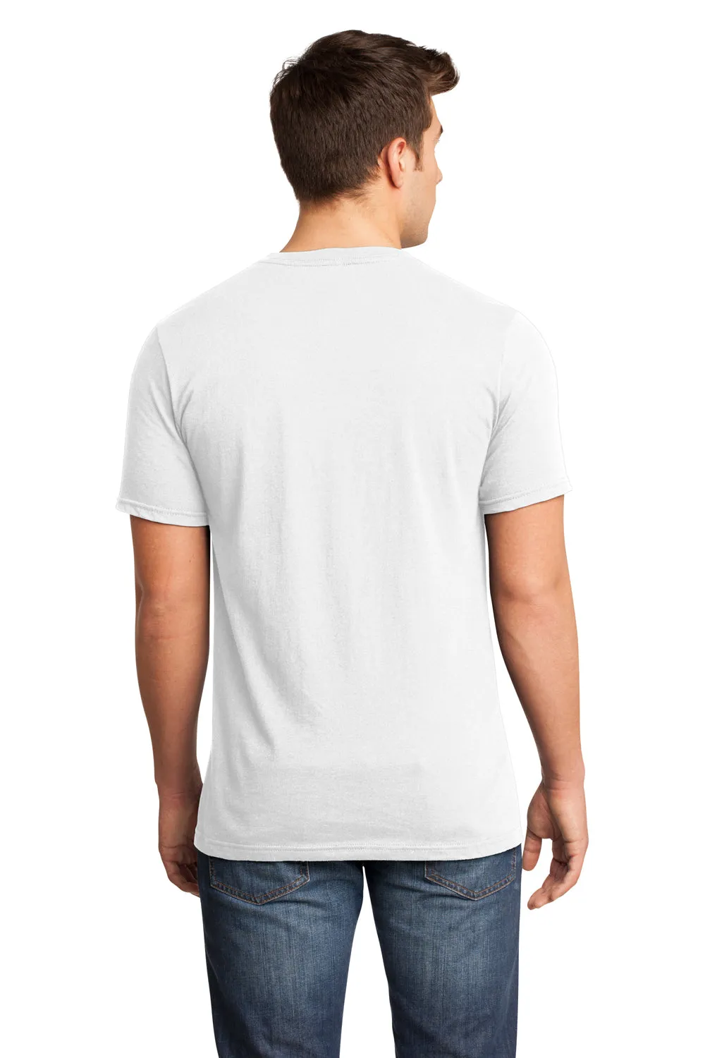 District Mens Very Important Short Sleeve V-Neck T-Shirt - White