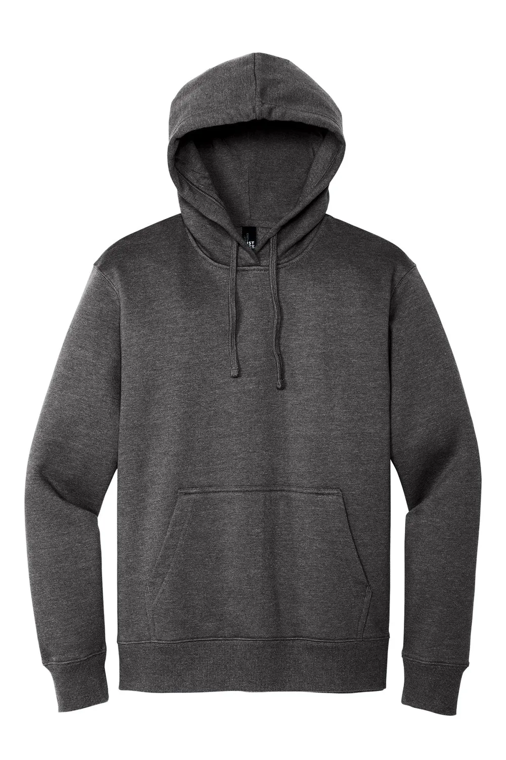 District Mens V.I.T. Heavyweight Fleece Hooded Sweatshirt Hoodie w/ Pouch Pocket - Heather Charcoal Grey