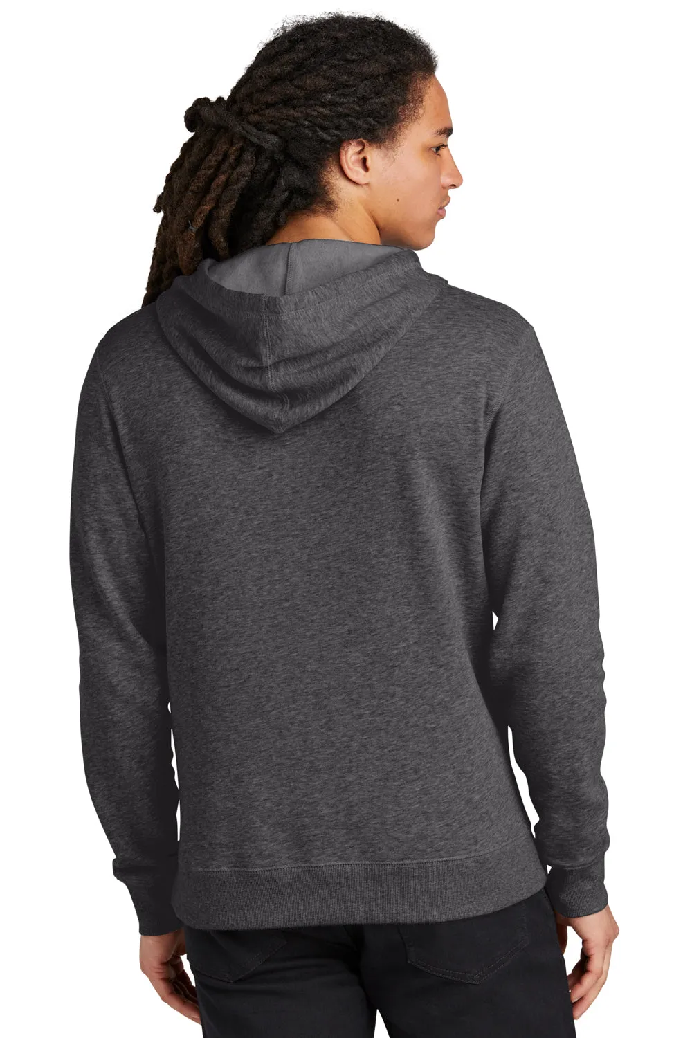 District Mens V.I.T. Heavyweight Fleece Hooded Sweatshirt Hoodie w/ Pouch Pocket - Heather Charcoal Grey