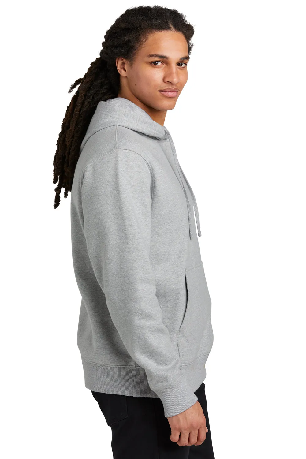 District Mens V.I.T. Heavyweight Fleece Hooded Sweatshirt Hoodie w/ Pouch Pocket - Heather Light Grey