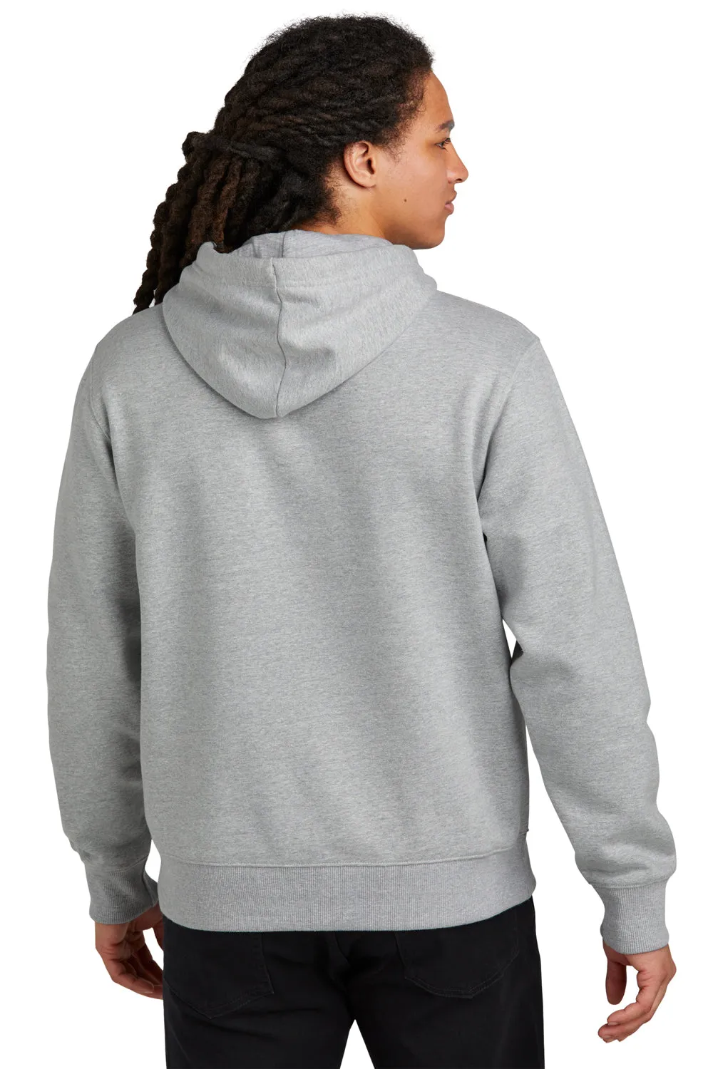 District Mens V.I.T. Heavyweight Fleece Hooded Sweatshirt Hoodie w/ Pouch Pocket - Heather Light Grey