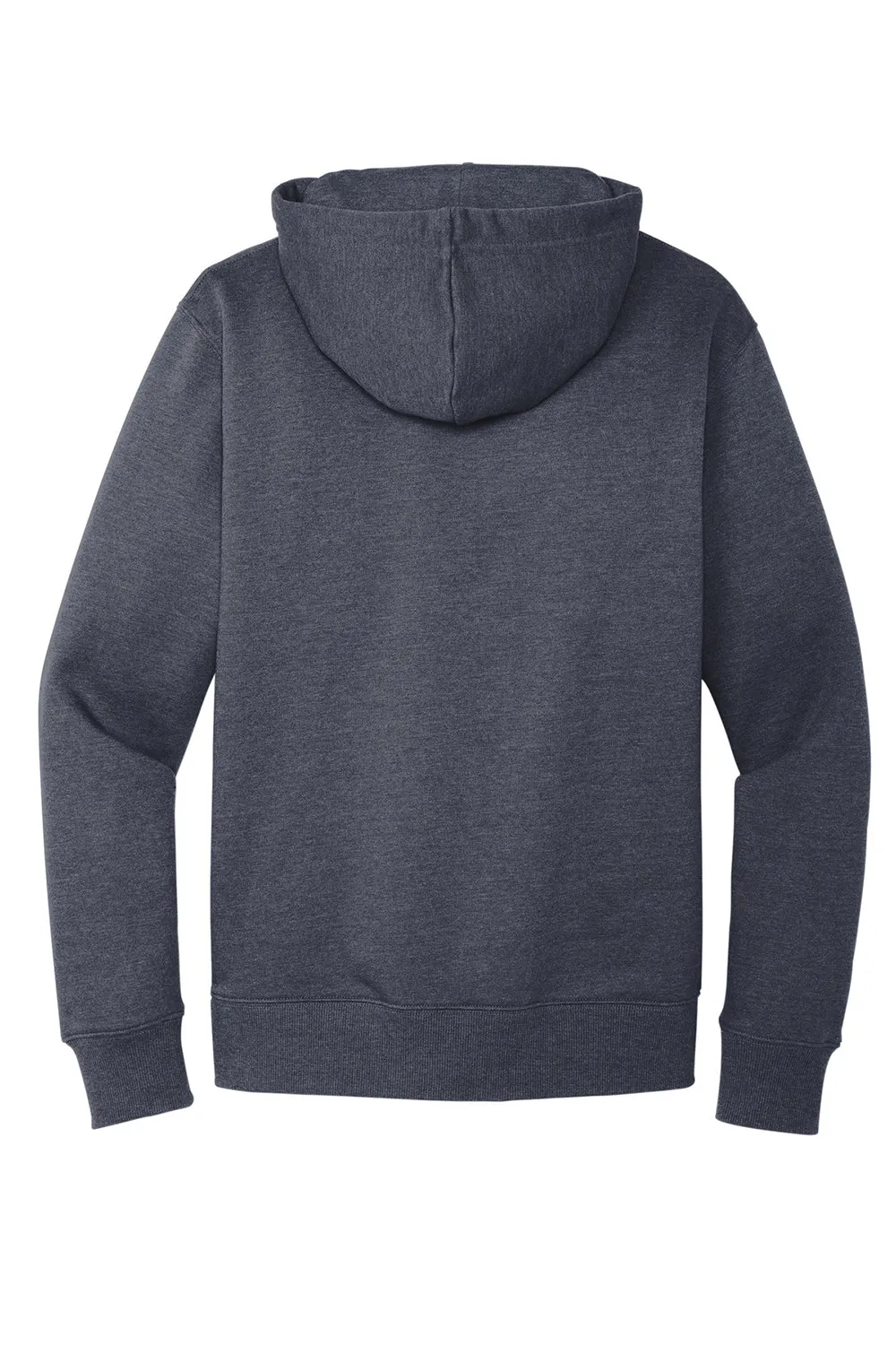 District Mens V.I.T. Heavyweight Fleece Hooded Sweatshirt Hoodie w/ Pouch Pocket - Heather Navy Blue