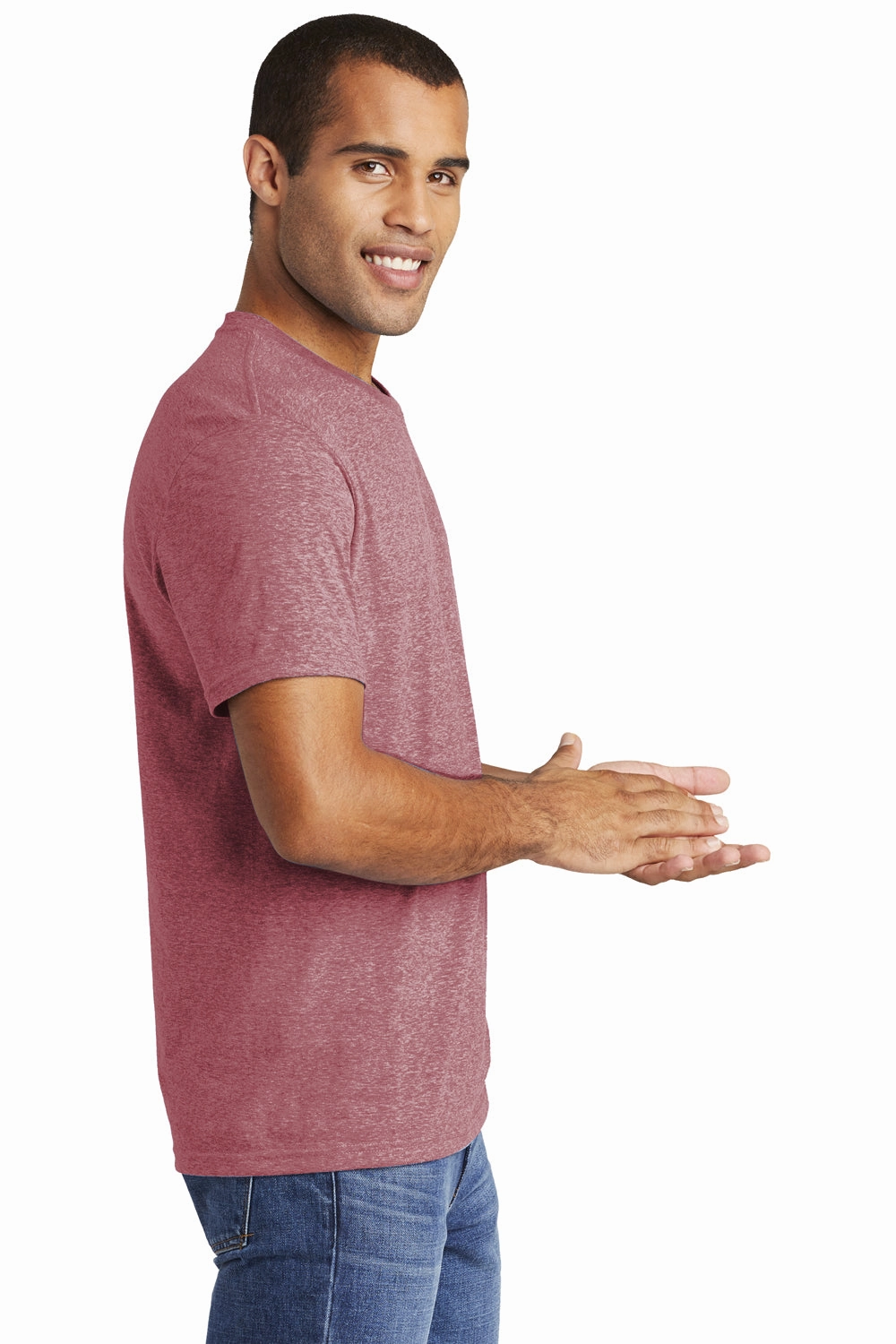 District Mens Astro Short Sleeve Crewneck T-Shirt - Maroon - Closeout
