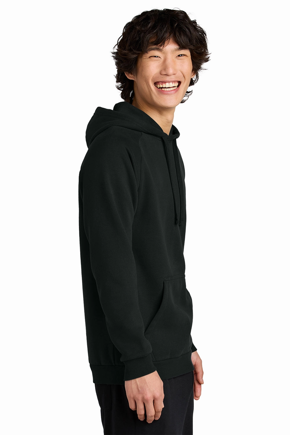 District Mens Cloud Fleece Hooded Sweatshirt Hoodie w/ Pouch Pocket - Jet Black