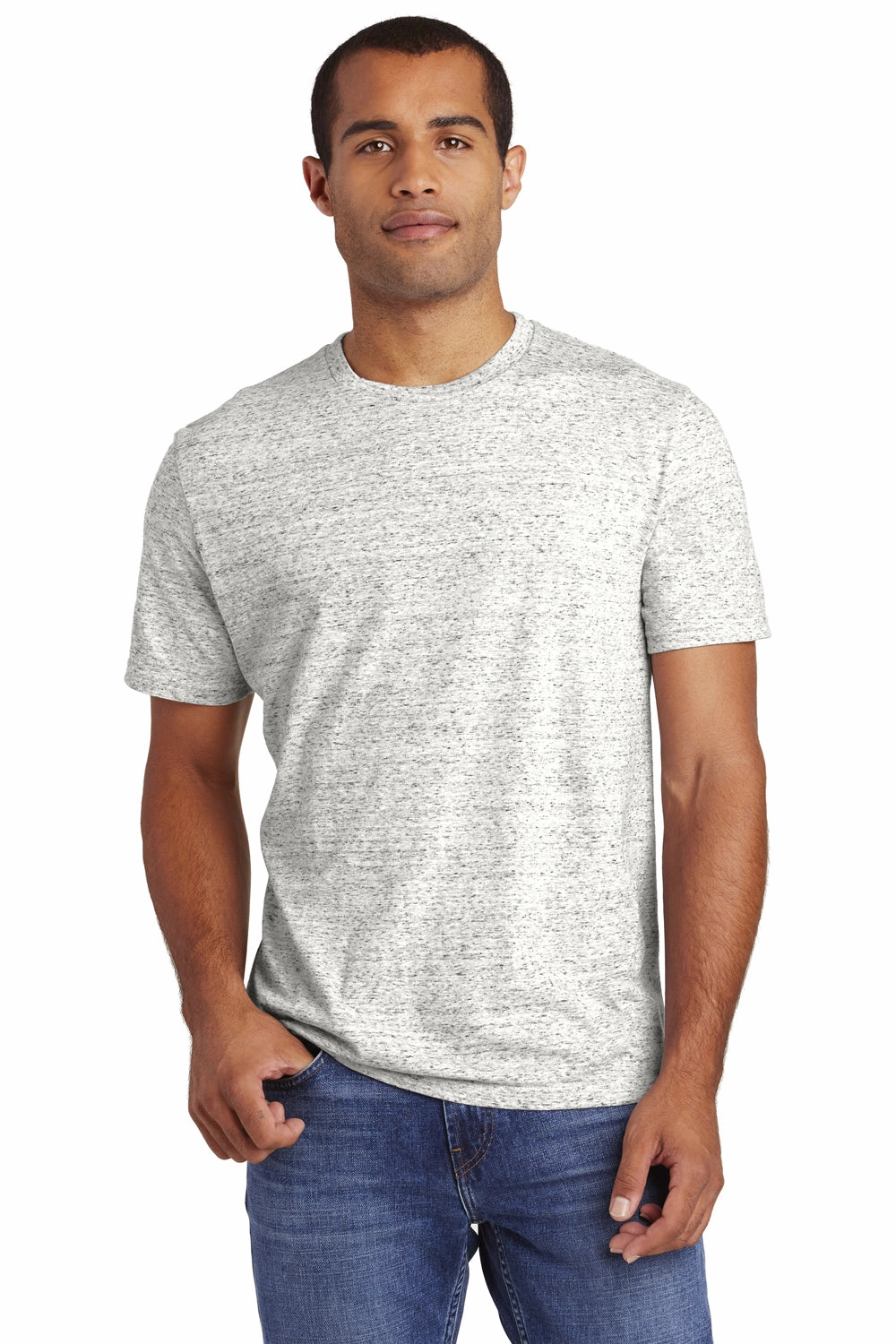District Mens Cosmic Short Sleeve Crewneck T-Shirt - White/Black - Closeout