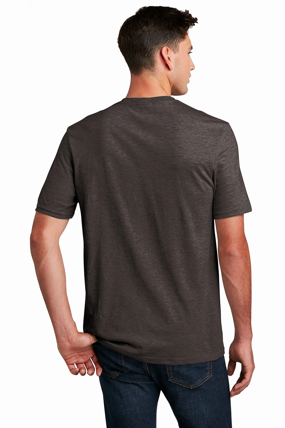 District Mens Perfect Blend Short Sleeve Crewneck T-Shirt - Heather Brown