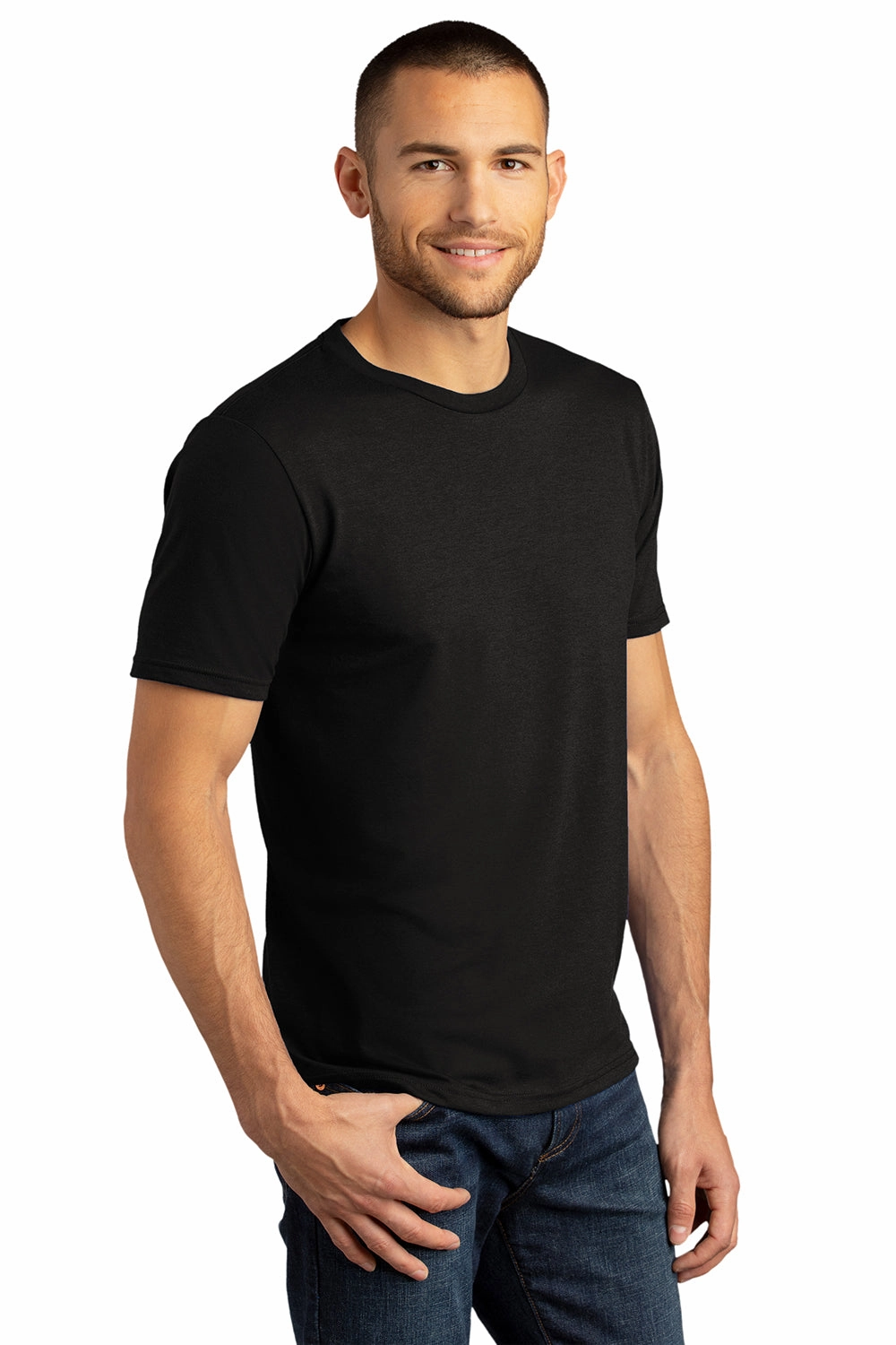 District Mens Perfect DTG Short Sleeve Crewneck T-Shirt - Black
