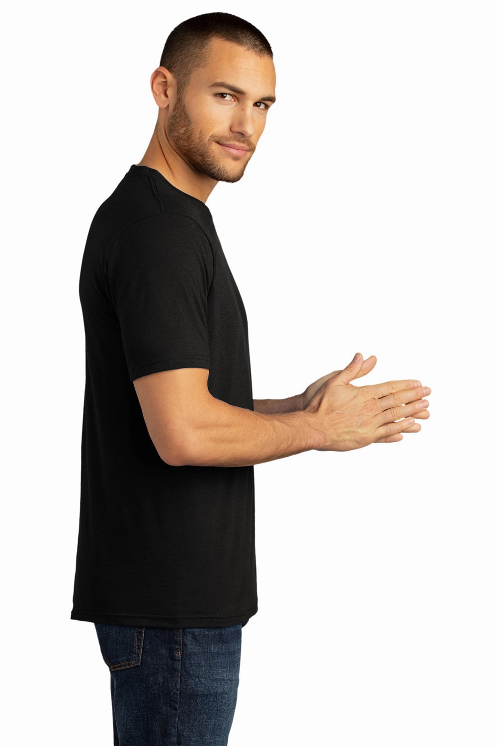 District Mens Perfect DTG Short Sleeve Crewneck T-Shirt - Black