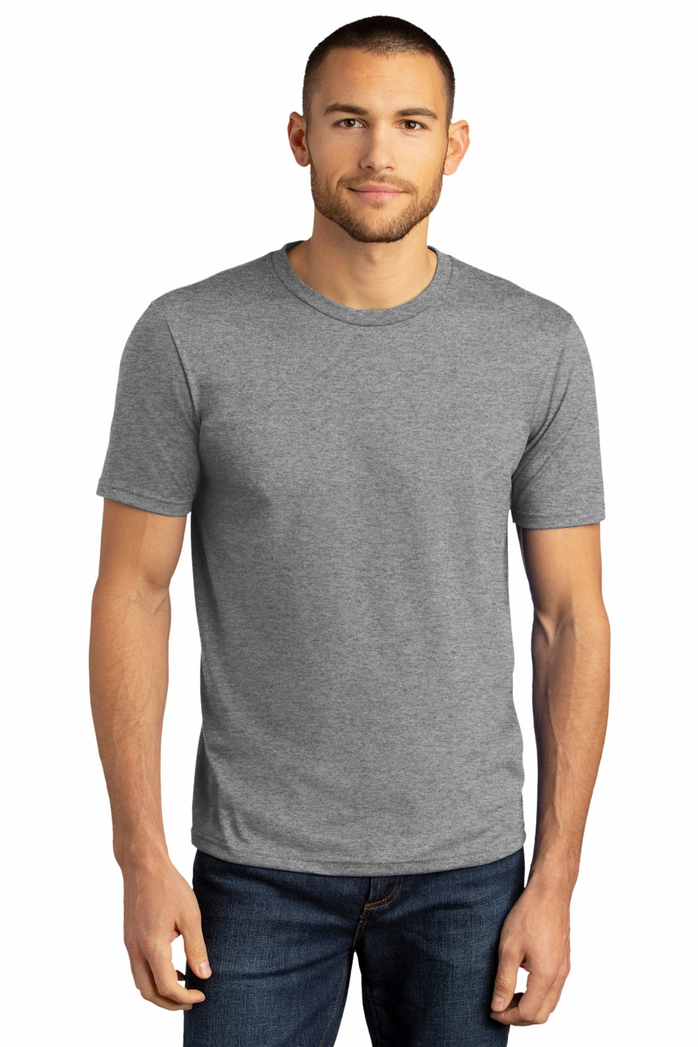 District Mens Perfect DTG Short Sleeve Crewneck T-Shirt - Grey Frost