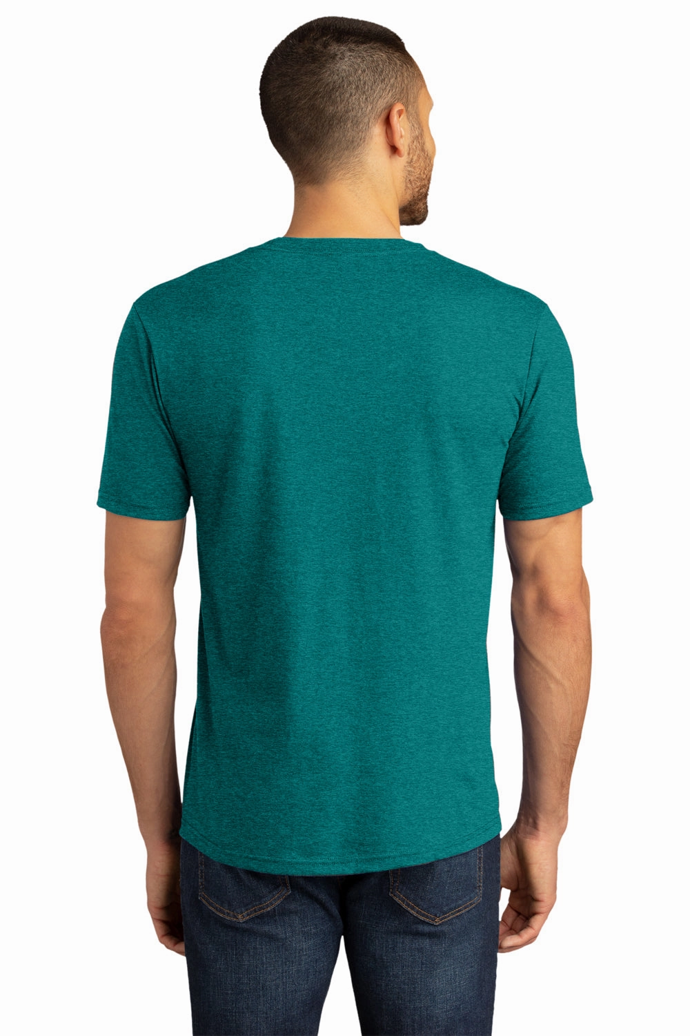 District Mens Perfect DTG Short Sleeve Crewneck T-Shirt - Heather Teal Green