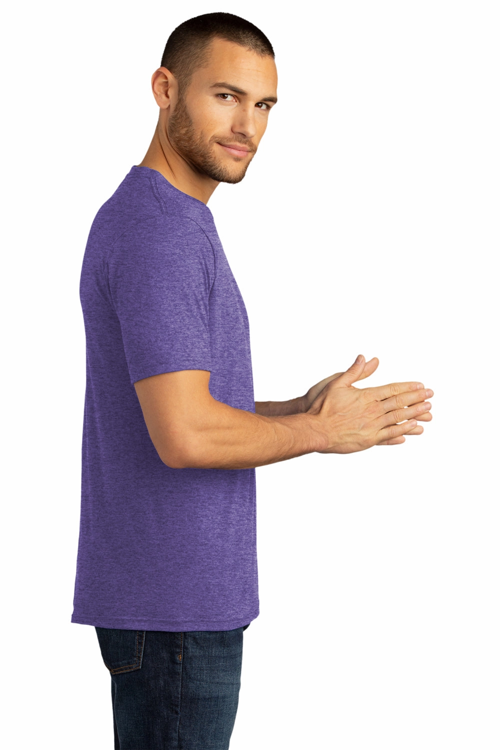 District Mens Perfect DTG Short Sleeve Crewneck T-Shirt - Purple Frost