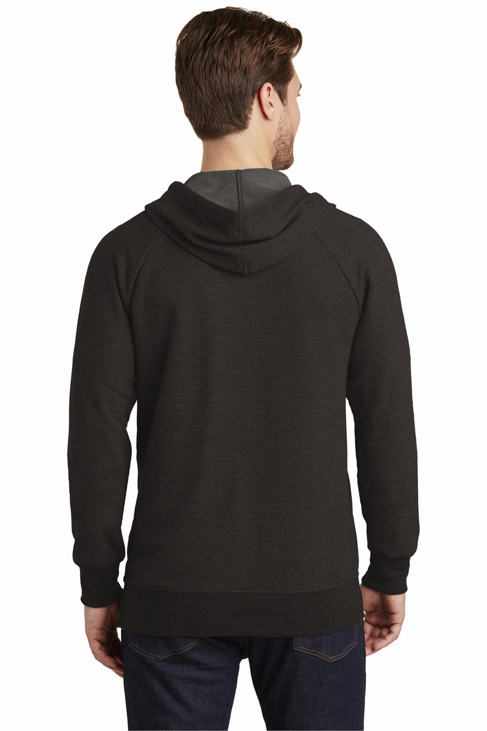 District Mens Perfect French Terry Hooded Sweatshirt Hoodie w/ Pouch Pocket - Black