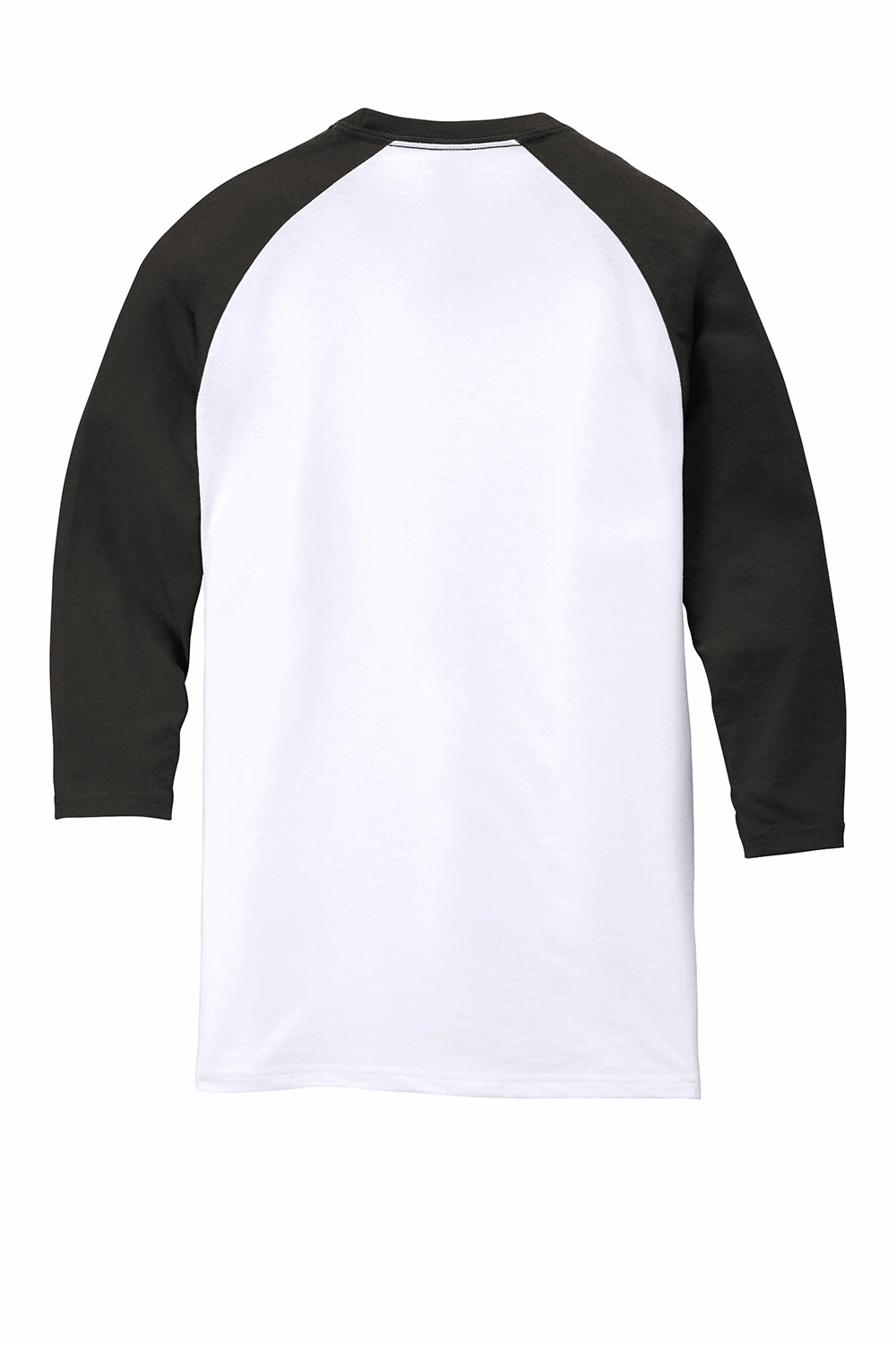 District Mens Perfect Tri 3/4 Sleeve Crewneck T-Shirt - White/Black