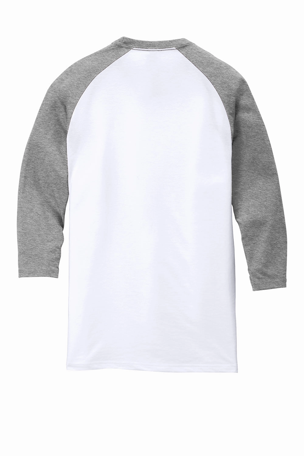 District Mens Perfect Tri 3/4 Sleeve Crewneck T-Shirt - White/Grey Frost