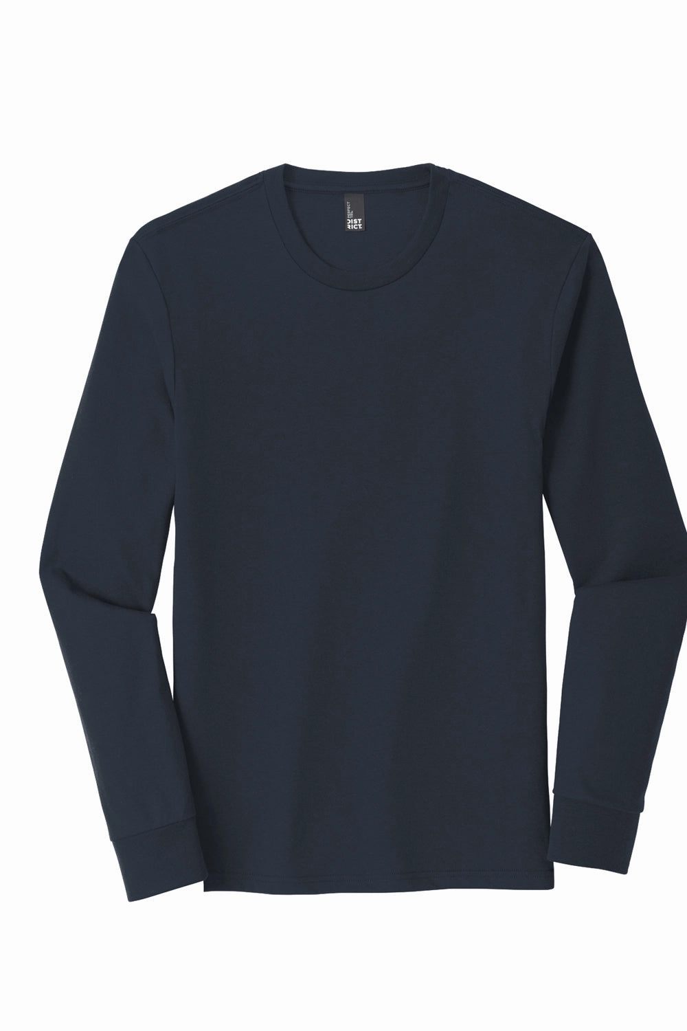 District Mens Perfect Tri Long Sleeve Crewneck T-Shirt - New Navy Blue