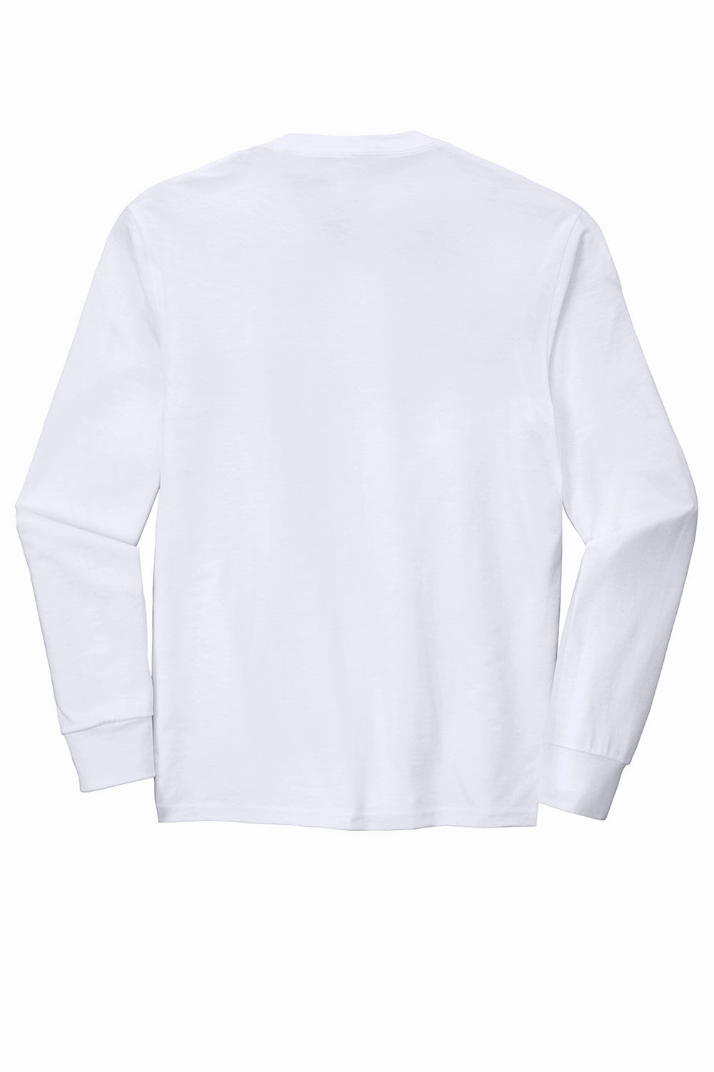 District Mens Perfect Tri Long Sleeve Crewneck T-Shirt - White