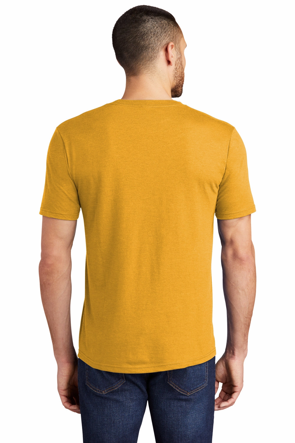 District Mens Perfect Tri Short Sleeve Crewneck T-Shirt - Heather Ochre Yellow