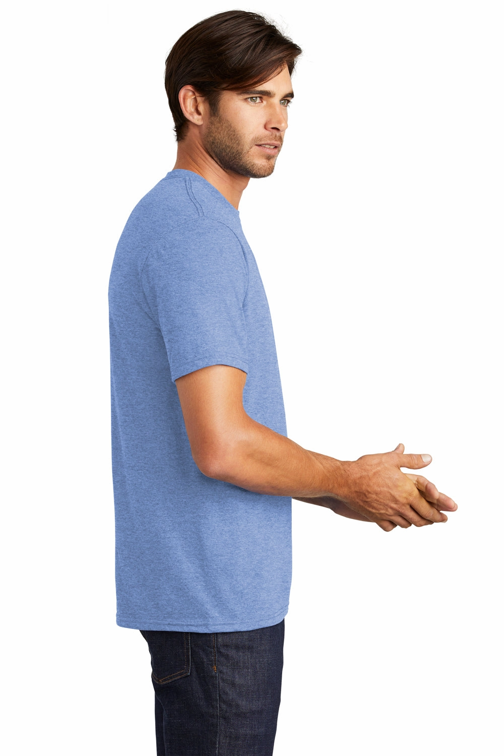 District Mens Perfect Tri Short Sleeve Crewneck T-Shirt - Maritime Blue Frost