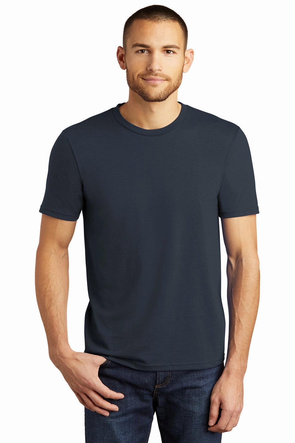 District Mens Perfect Tri Short Sleeve Crewneck T-Shirt - New Navy Blue