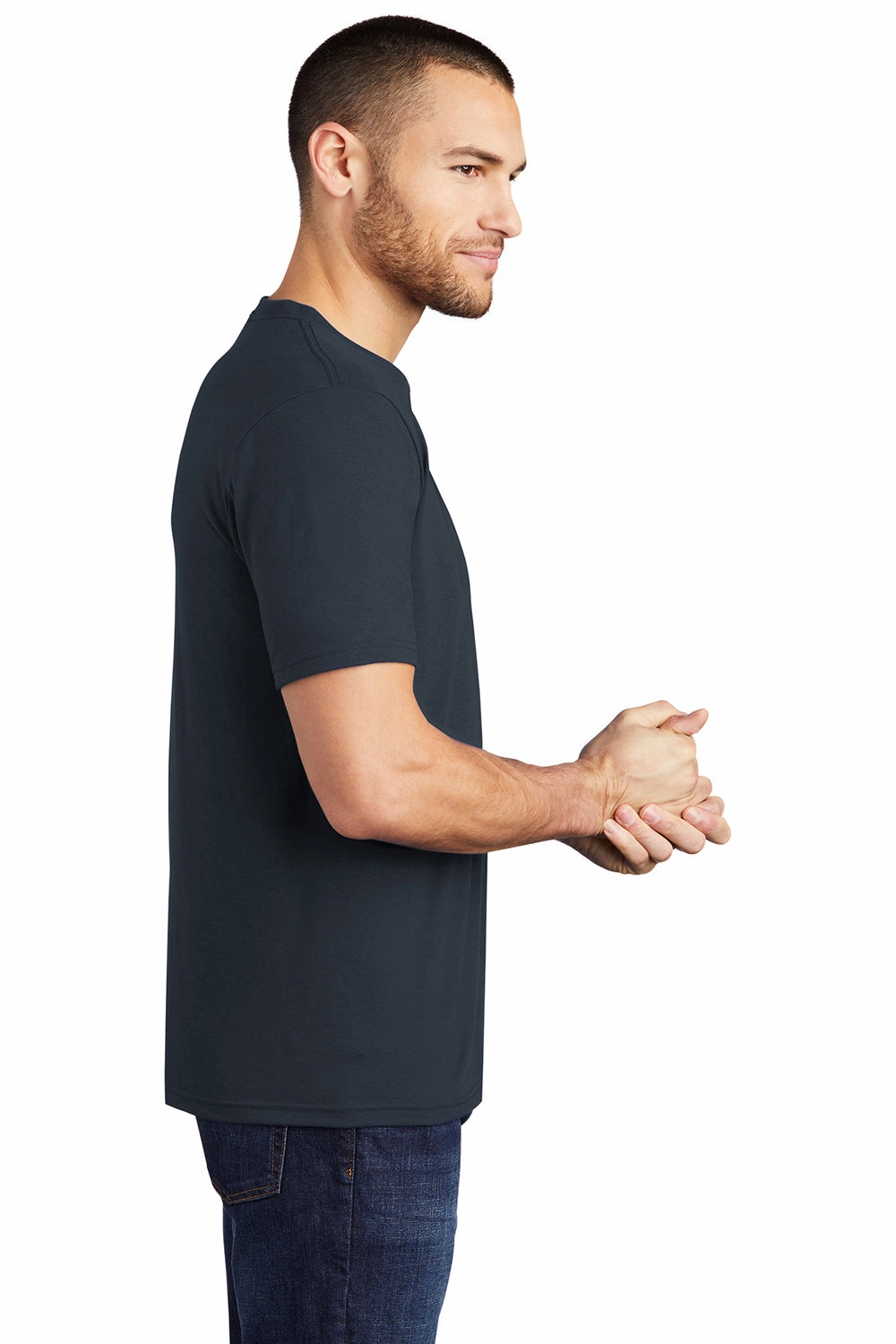 District Mens Perfect Tri Short Sleeve Crewneck T-Shirt - New Navy Blue